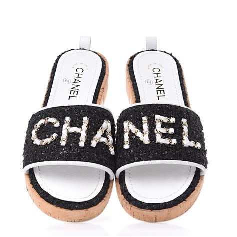 mules femme chanel|Chanel mules tweed.